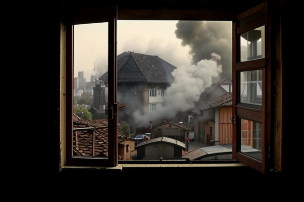 «Окно откроешь — задохнёшься… Дым...»