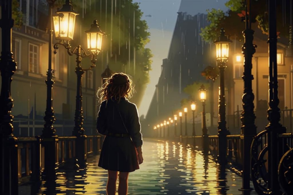 «Дырявый зонт перекосился ниже...» («Дырявый зонт перекосился ниже…»)