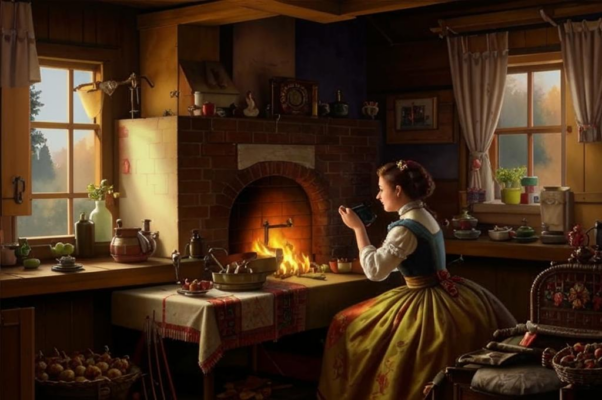 «В старом домике соседки...»