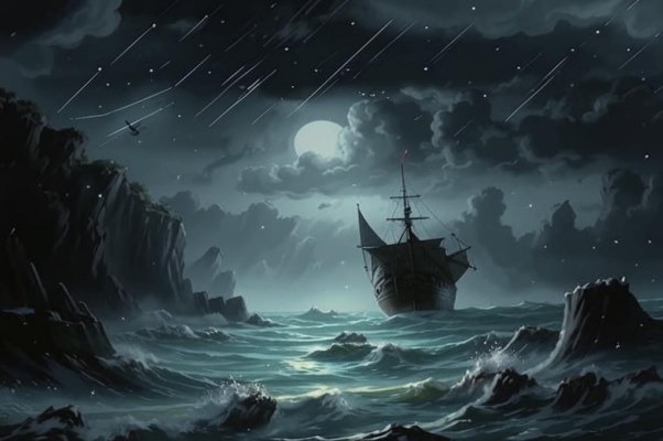 «На небе, мутном и черном...»