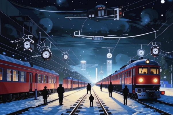 Вокзал («Часов электрических взмах…»)