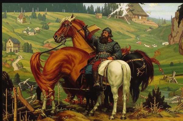 Волы и лошадь