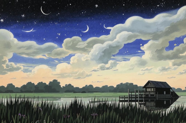 Ночь («Оделося сумраком поле.  На темной лазури сверкае…»)