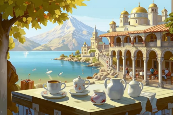 «На фоне Афонского монастыря...»