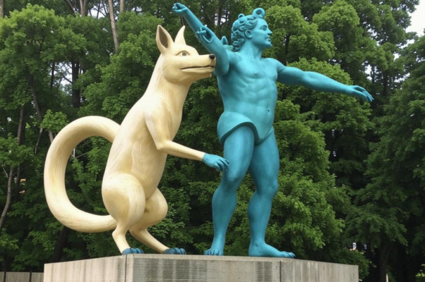 Лиса и Колобок. Памятник