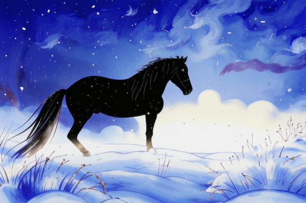 «А под навесом лошадь фыркает...»