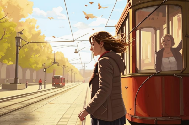 «Вижу: ты выходишь из трамвая — вся любимая...»