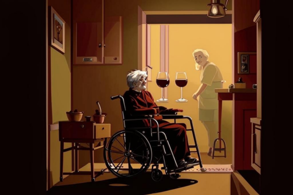 В домах для престарелых...