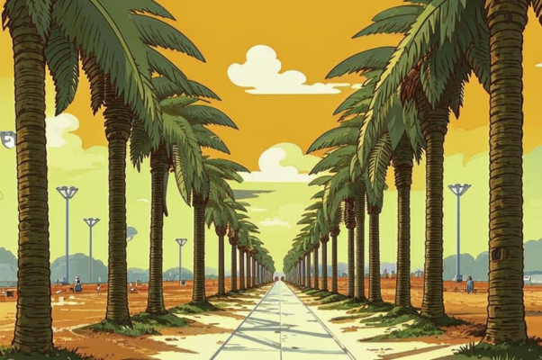 Зной («Бродя по пальмовым аллеям…»)