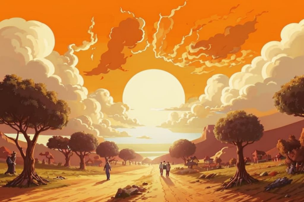 Пустыня («От июльского солнца плохими деревьям…»)