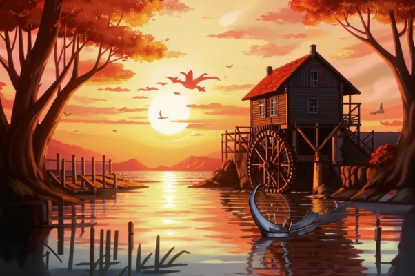 «На железной цепи у плотины...»