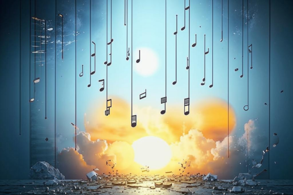 «Мерно падали ноты из белой стены...»