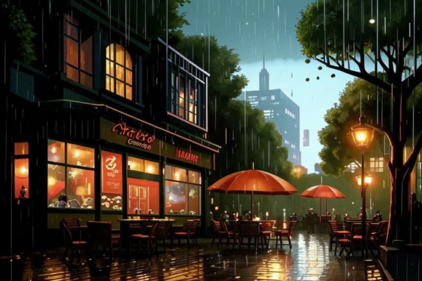 «В кафе стучат шары. Над мокрой мостовою...»