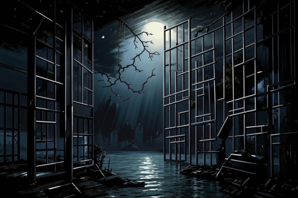 Тишина («Огpомна ночь в заcтенке без cвечи…»)