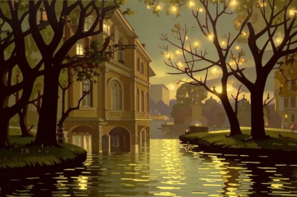 Апрель («Вон там огни, через деревья сада …»)