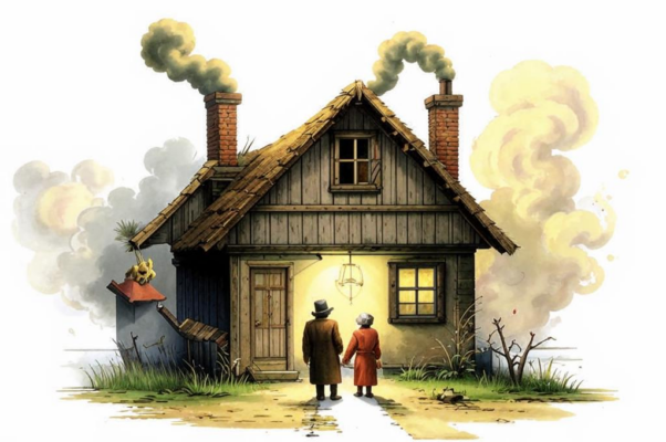 В избе («Стоит изба, дымя трубой…»)