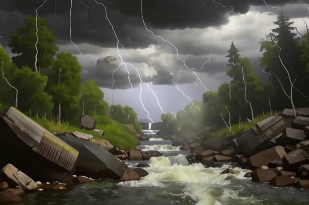 Гроза («Поток вскипел/ и как-то сразу прибыл…»)