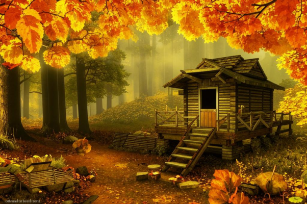 «У сгнившей лесной избушки…»