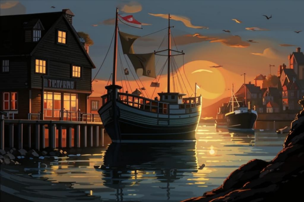 На берегу («Однажды к пирсу/ Траулер причалил…»)