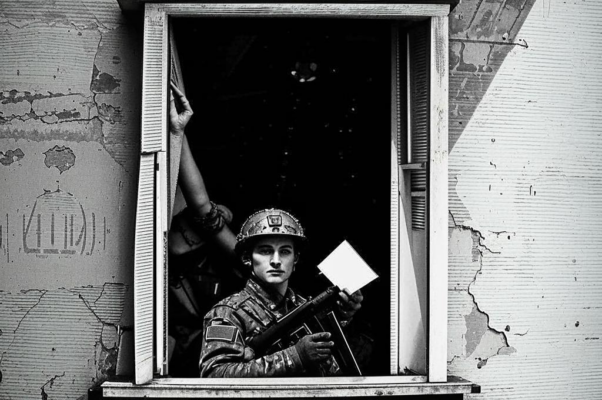 «В простой потёртой гимнастёрке...»