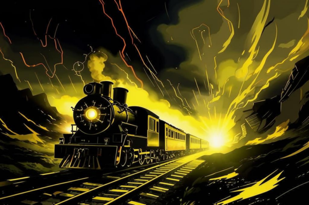 Поезд («Поезд мчался с грохотом и воем…»)