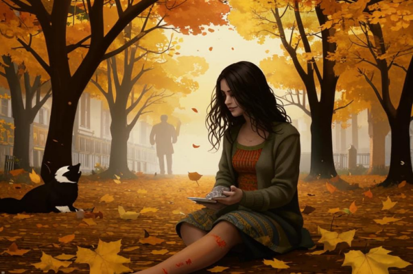 «В сентябре, на простой тротуар —...»