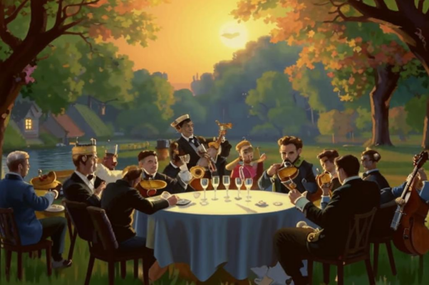 В том вечернем саду