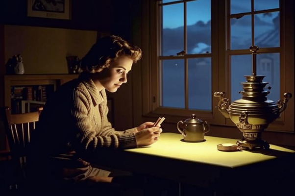 «Ночь зимняя не спит, припав к окну столовой...»