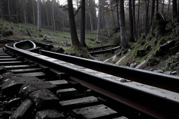 В Поезде («Мощный, гулкий, неустанный…»)