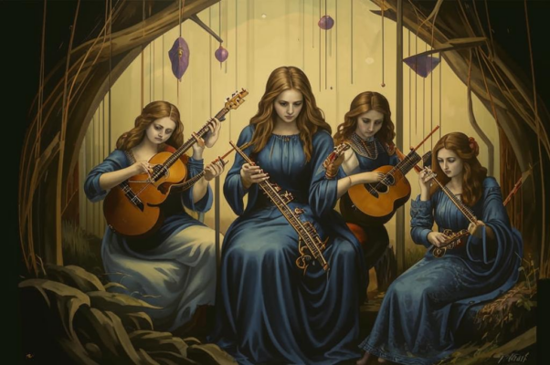 Слепцы («Их было пятеро.  На скрипках пели двое…»)