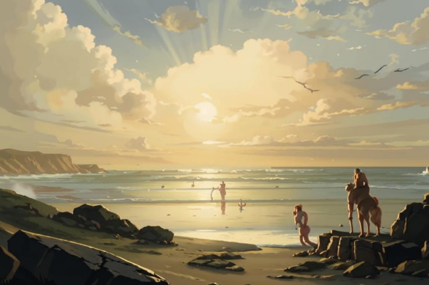 «Еле льющаяся зыбь вяло плещется у пляжа...»