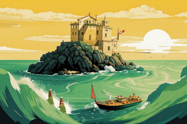 Над морем («Над плоской кровлей древнего храм…»)