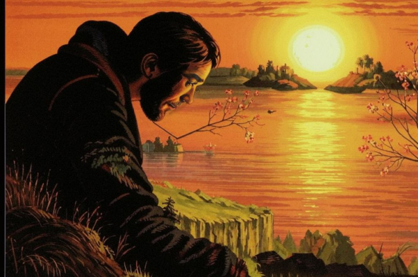 На закате («… отдыхала глазами на густевшем закате…»)