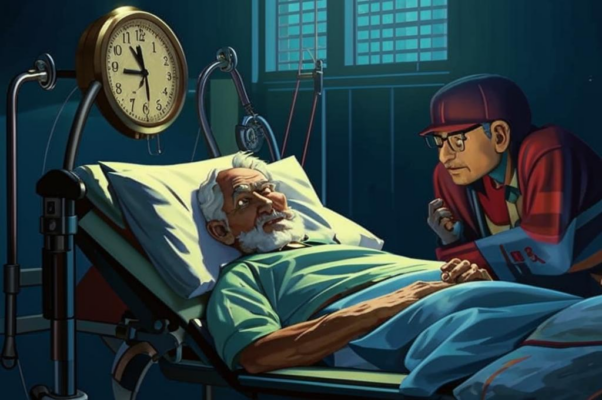 Человек умирал...