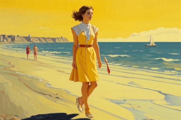 Триолет («Девушка у моря бродит с тихим пеньем…»)