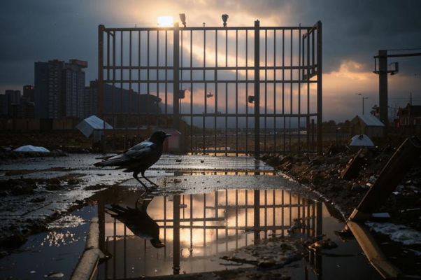 «Лужи, тают облака в них...»