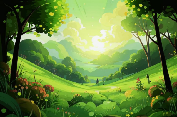 Пейзаж с красной крышей