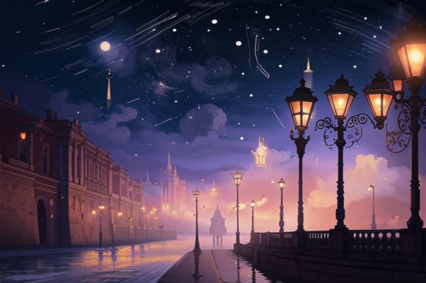 «Вечерний час. Мигая, фонари...»