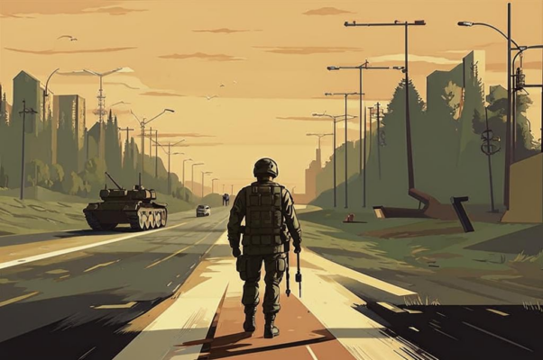 Солдат и дорога