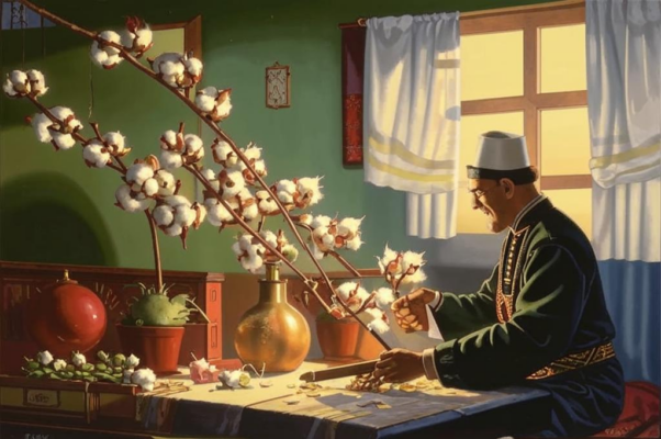 Ветка хлопка