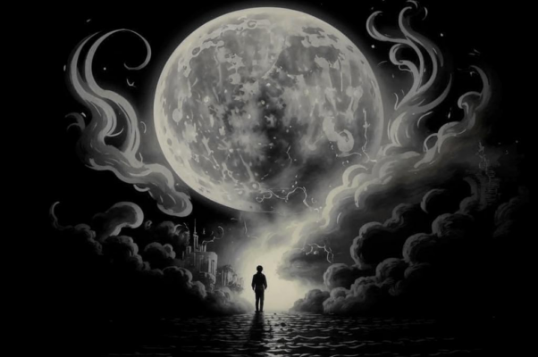 «Дым от моей сигареты обволакивает Луну... — Ну...»