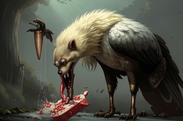 Волк и Журавль («Волк ел ― не знаю, что, ― и костью подавился…»)