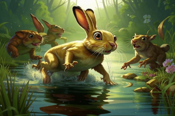 Заяц и Лягушки («Испуган Заяц и дрожит…»)