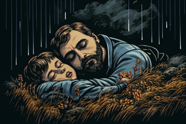 У могилы матери