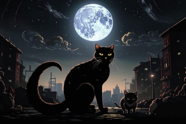 Луна и коты