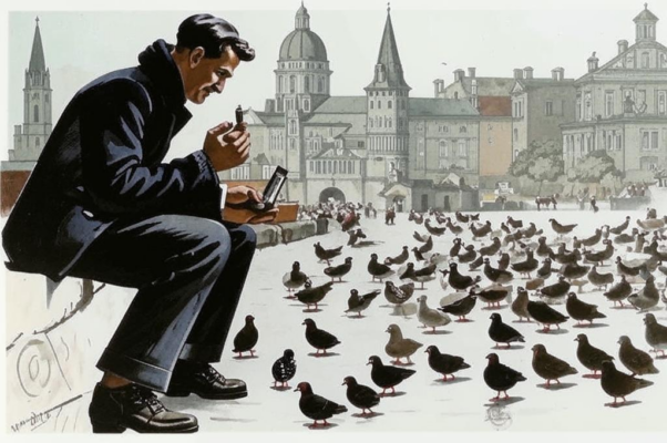 Голуби на площади