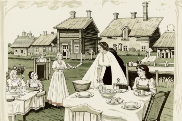 «Стоят столы кленовые...»