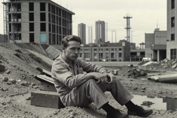 Строитель («Он сидит, раскинув ноги вилкой…»)