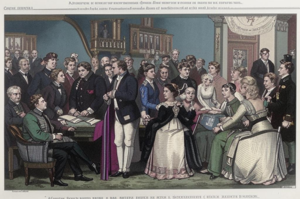 «Чиновник 14-го класса под руку с таковым же проходят...»