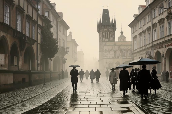 «По мокрой, каменной панели...»